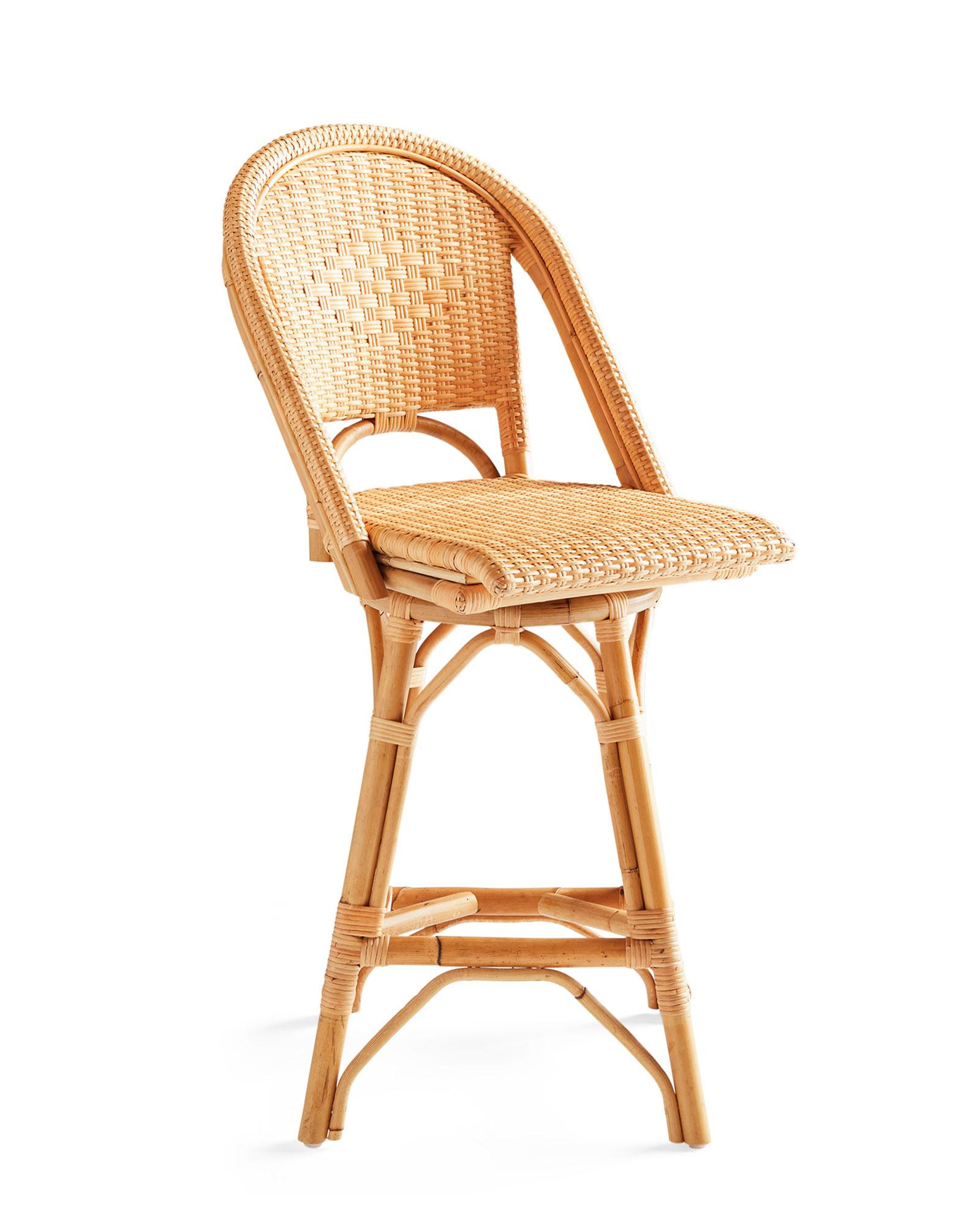 Sunwashed Riviera Rattan Counter Stool | Serena and Lily
