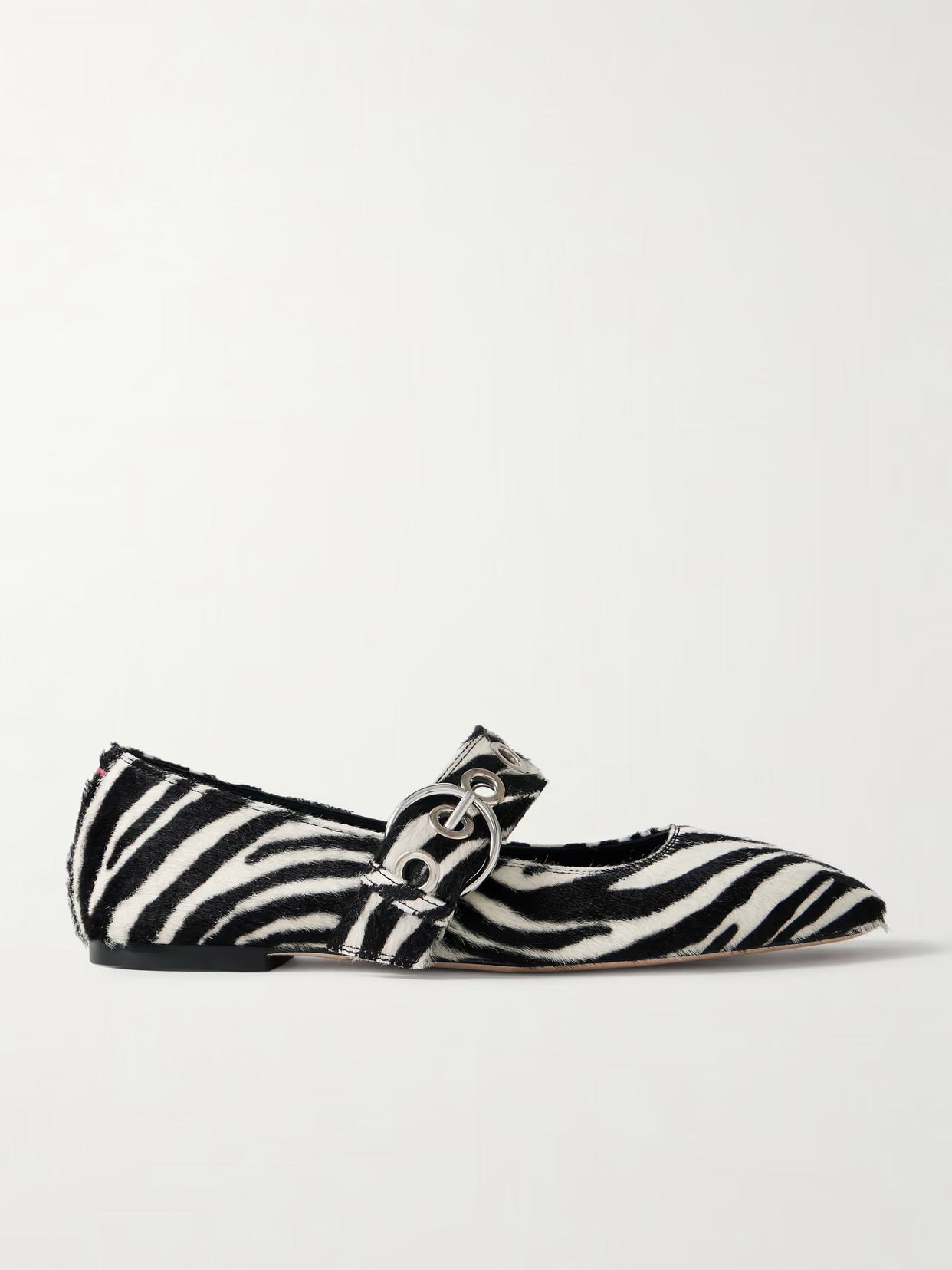 Aeyde - Uma Embellished Zebra-print Pony Hair Mary Jane Ballet Flats - Zebra print - IT41 | NET-A-PORTER APAC