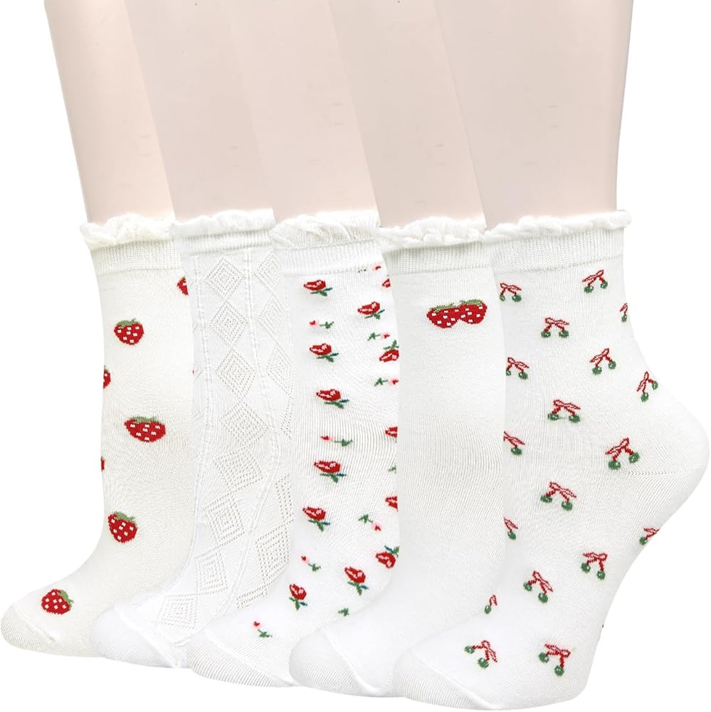 Benefeet Sox Womens Ruffle Socks Cute Cotton Crew Socks Frilly Slouch Dress Socks Lettuce Trim Tu... | Amazon (US)