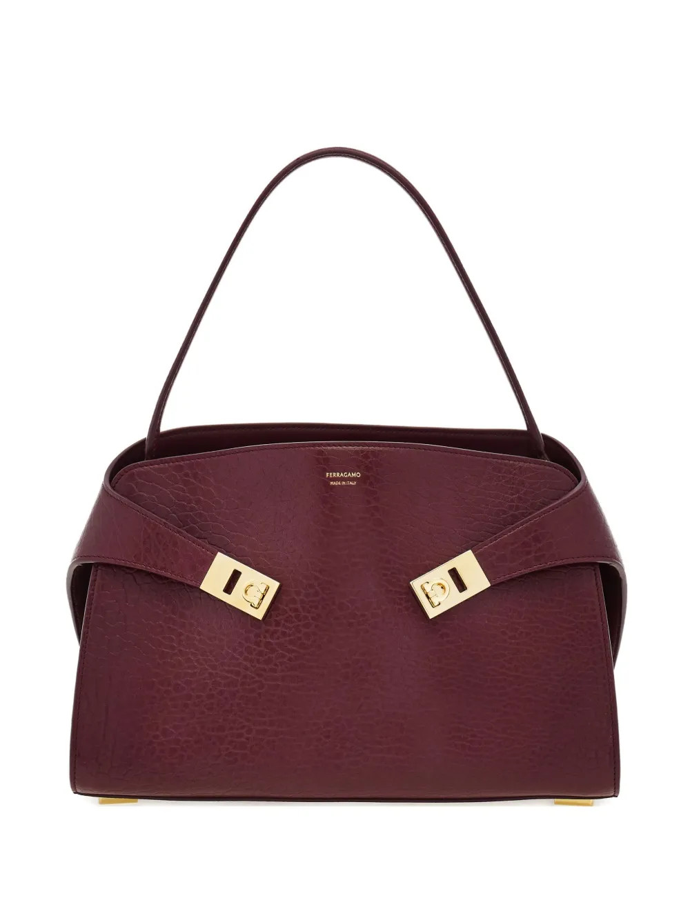 Ferragamo Medium Hug Leather Shoulder Bag | Red | FARFETCH | Farfetch Global