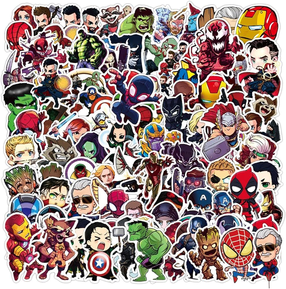 Teens Hero Stickers[100pcs] Waterproof for Decal,Laptop Hydro Flask Water Bottle Car Cup Computer... | Amazon (US)