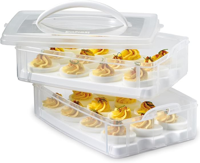 Snapware (2-Layer, 24 Eggs) Plastic Detachable Deviled Egg Carrier Storage Container With Lid and... | Amazon (US)
