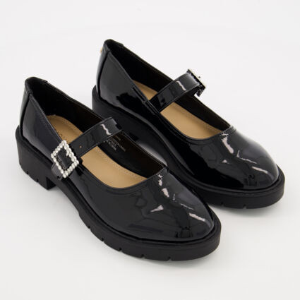 Black Maryjane Diamante Loafers | TK Maxx
