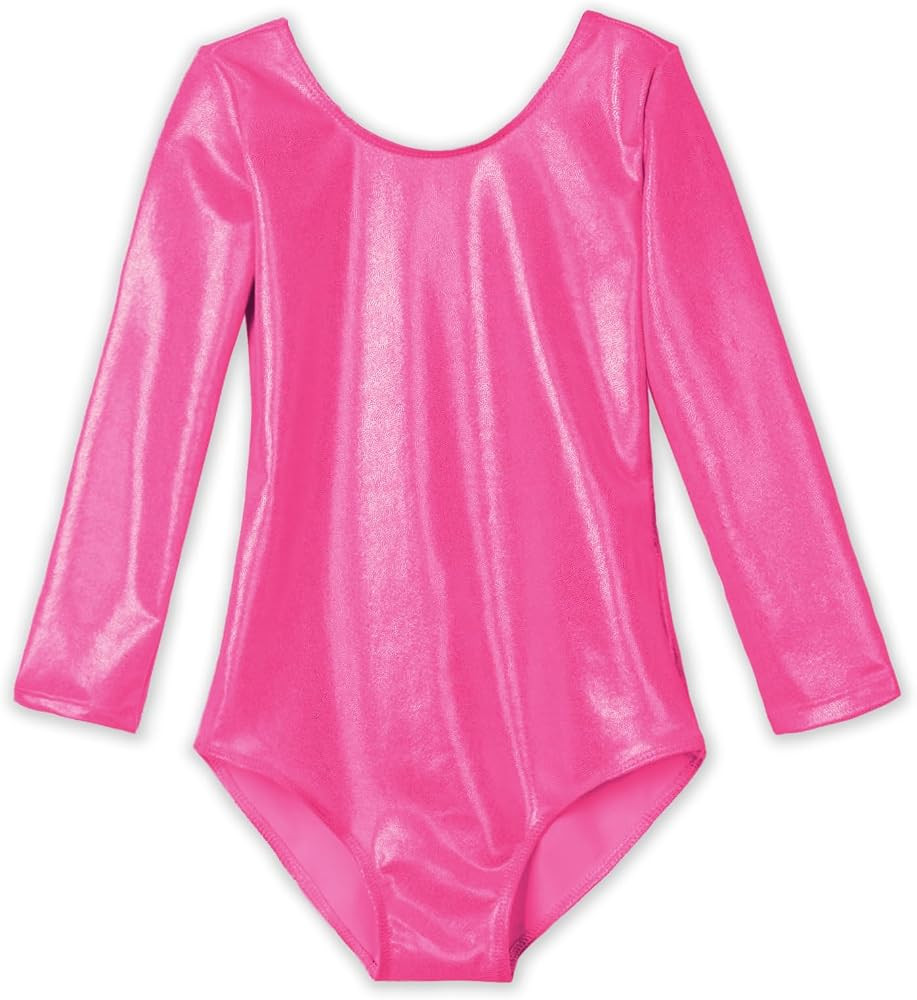 Domusgo Girls Gymnastics Leotards Long Sleeve Bodysuits Shiny Colorful One Piece Tumbling Outfits | Amazon (US)