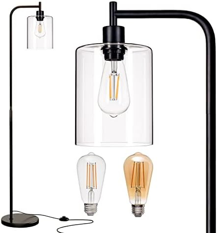 addlon LED Floor Lamp, with Hanging Glass Lamp Shade and 2 Distinctive LED Bulbs for Bedroom and ... | Amazon (US)