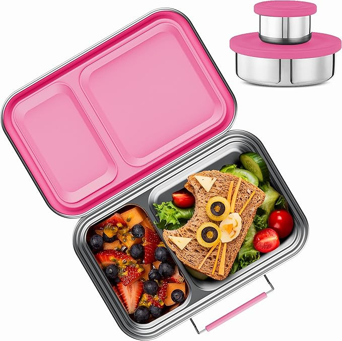 Stainless Steel Lunch Box for Kids, Leak Proof Bento Lunch Box BPA Free 304 Stainless Steel Bento... | Amazon (US)