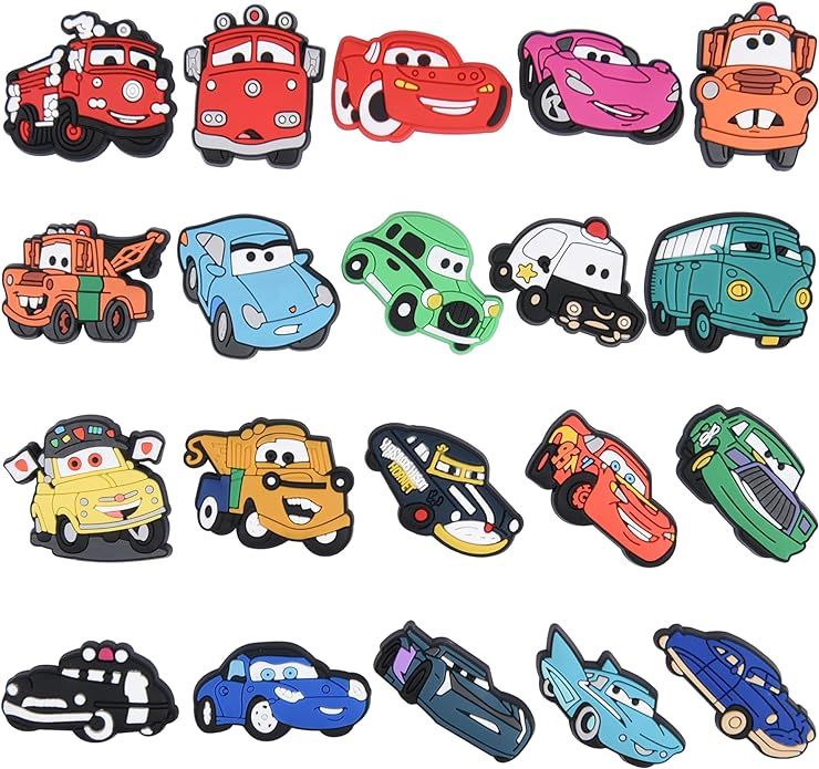 20PCS PVC Shoe Charms for Croc Cartoon Car Shoes-Decorations Accessories for Kids Party Gifts | Amazon (US)