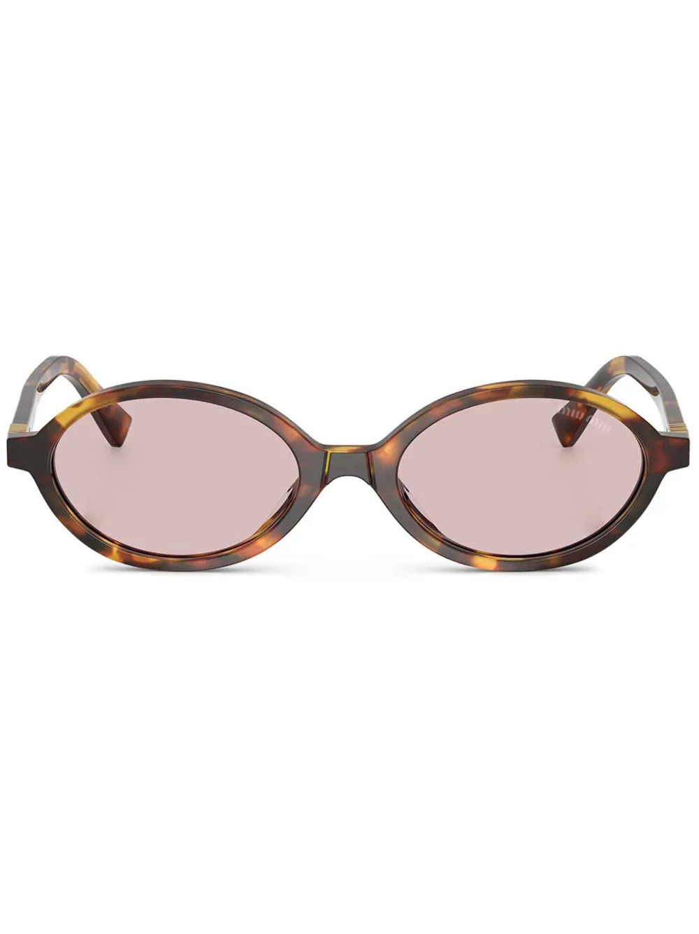 Miu Miu Eyewear Oval Frame Sunglasses | Brown | FARFETCH UK | Farfetch Global