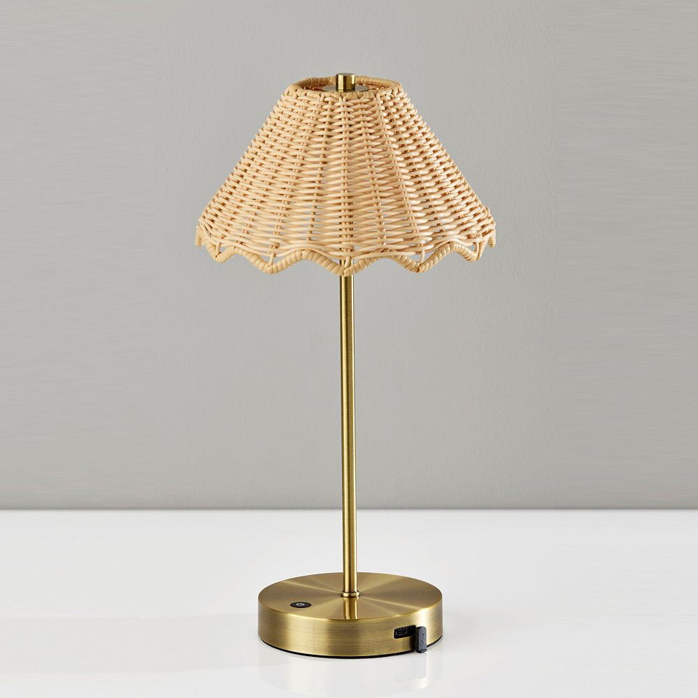 Stevie LED Cordless Table Lamp, Antique Brass | Pottery Barn Teen
