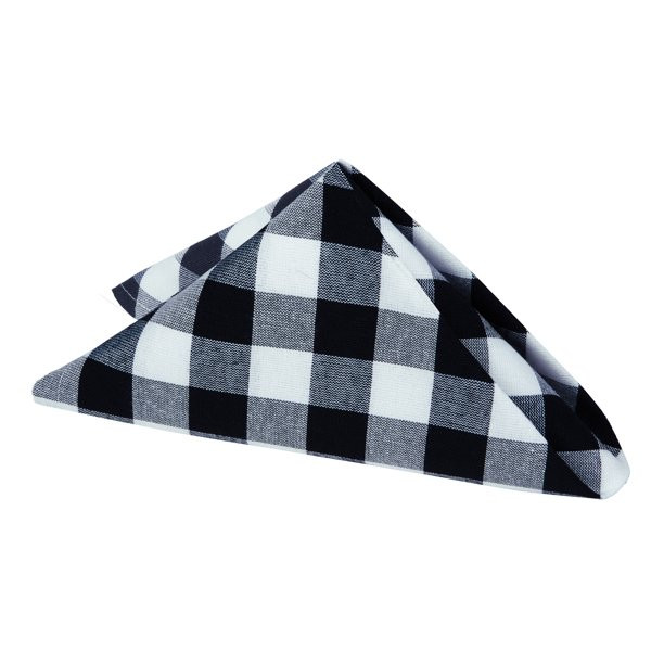 Achim Buffalo Check Polyester/Cotton Dinner Table Napkins - Black/White - Set of Four | Walmart (US)