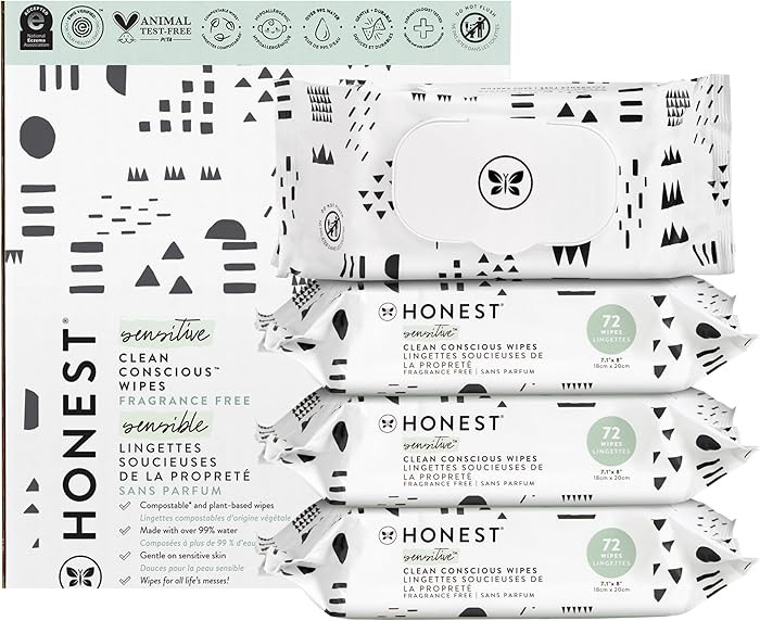 The Honest Company Clean Conscious Multi-Use Wipes | Hypoallergenic + Unscented for Sensitive Ski... | Amazon (US)