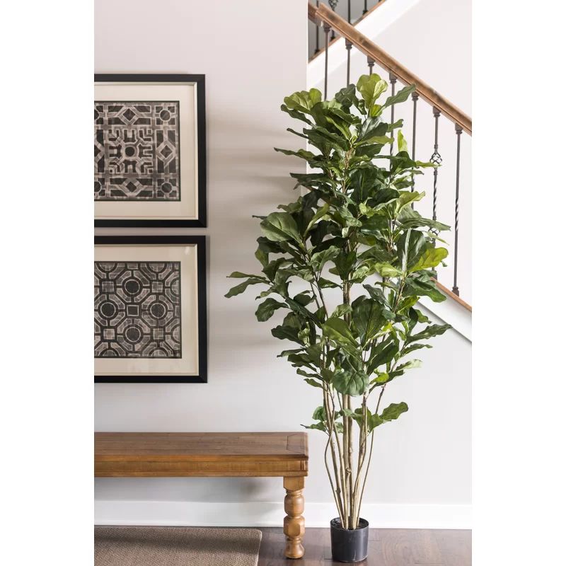 Artificial Potted Fiddle Leaf Fig Tree in Pot | Wayfair North America