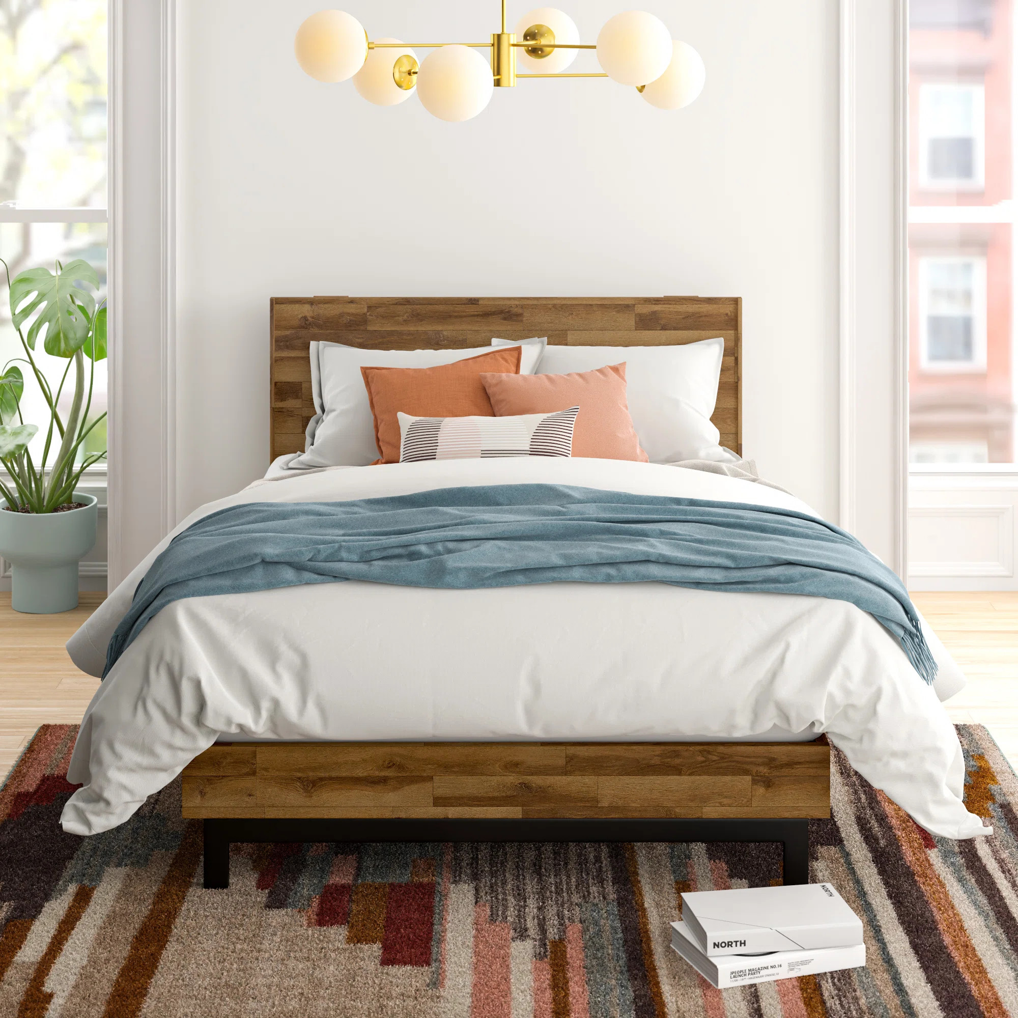 Lirim Solid Wood Platform Bed Frame with Adjustable Headboard | Wayfair North America