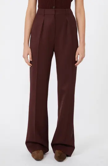 Pleated Virgin Wool Twill Pants | Nordstrom
