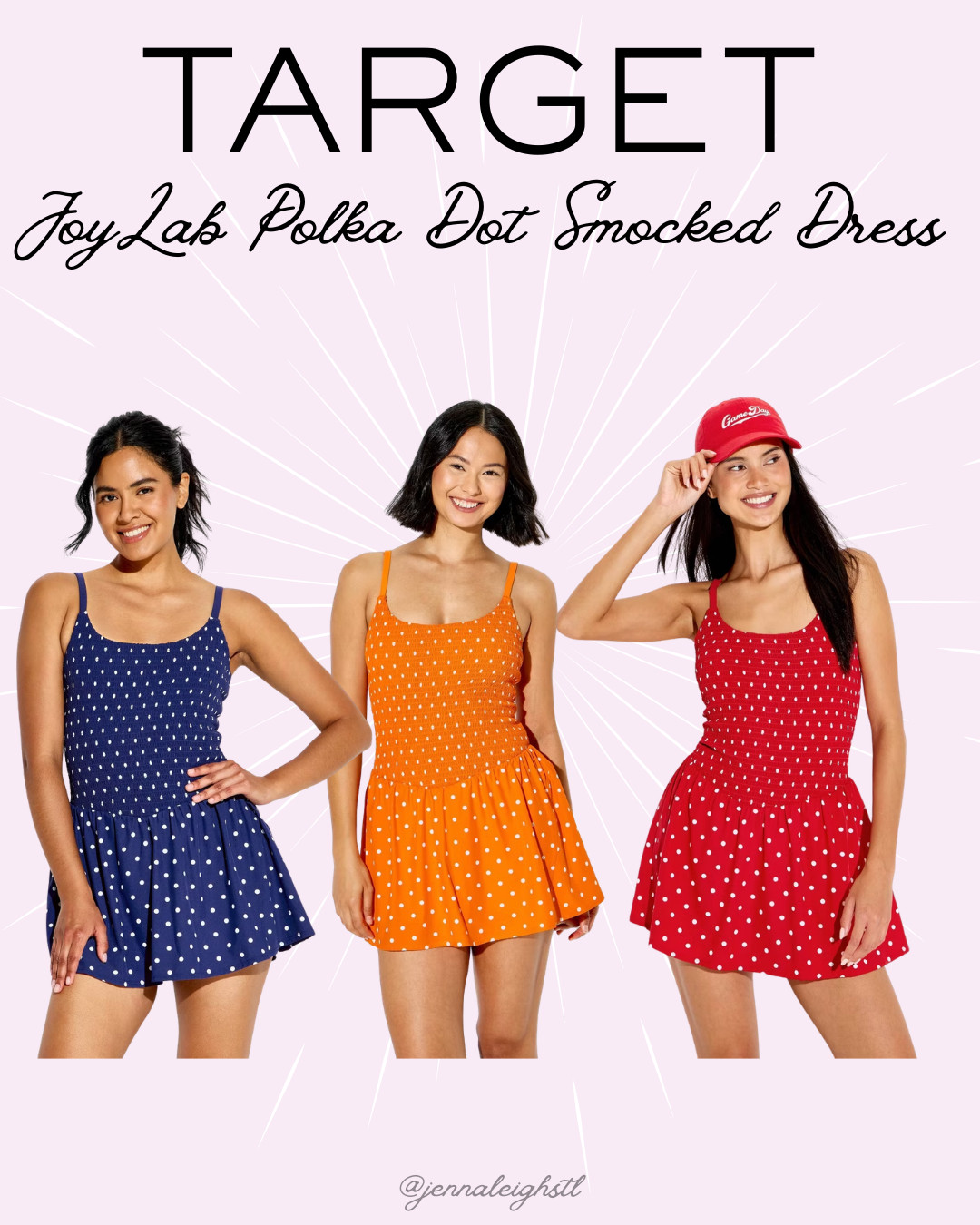 New at Target! This JoyLab polka dot smocked dress is such a fun find, and I love all the color options! So easy to dress up or down and perfect for these last weeks of summer. 

 #LTKootd #LTKSeasonal #LTKMidsize