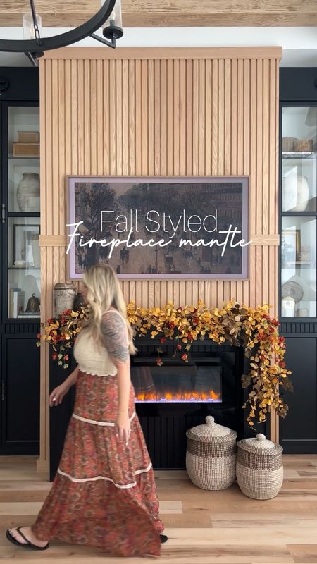 Fall styled fireplace mantle 

#LTKhome #LTKVideo #LTKSeasonal