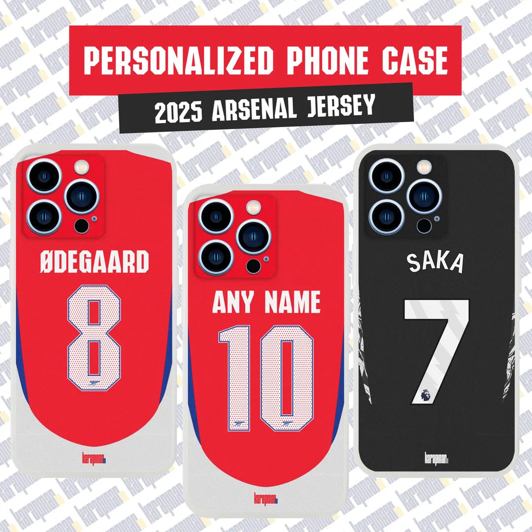 Arsenal 2025 Jersey Phone Case Gunners Odegaard, Saka, Rice, Fathers Gift Birthday Gift Custom Na... | Etsy (US)