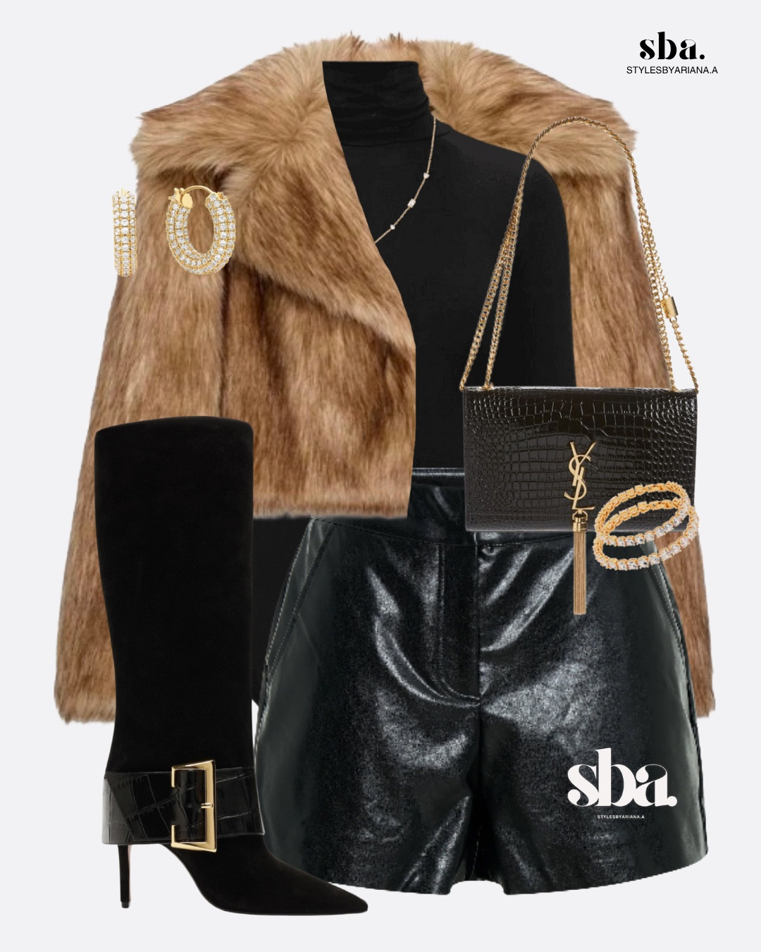 Faux fur, leather shine, and a tall boot — a winter look that fits right in for the holidays or a chic Friendsgiving night 🥂🖤

Thanksgiving, winter outfit, holiday outfit, friendsgiving outfit, winter night out, faux fur jacket, black leather shorts, chic winter look, holiday style inspo, gold accessories, tall boots, winter glam, winter fashion inspo, festive style, winter textures, cold weather outfit, holiday season trend, winter wardrobe edit, fashion board, winter lookbook, holiday night outfit, city winter style, winter chic, elevated winter outfit, black and gold outfit, holiday dinner style

#LTKStyleTip #LTKootd #LTKHoliday