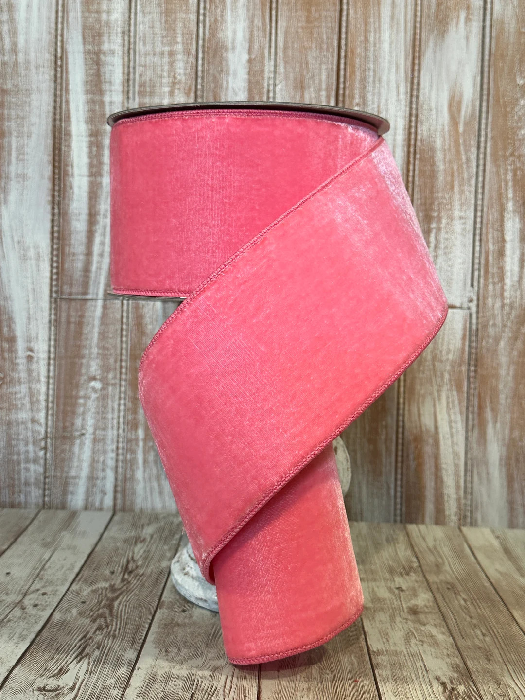 10 Yards 4 Inch Wired Ribbon Pink Velvet Ribbon Farrisilk - Etsy | Etsy (US)