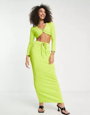 I Saw It First maxi skirt in lime - part of a set | ASOS | ASOS (Global)