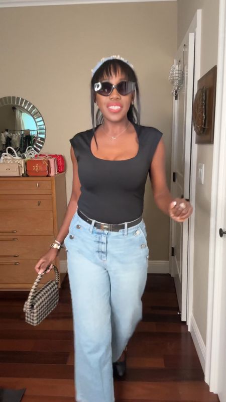 My denim pants runs big. I’m actually wearing a size 25. 
My shoes are available in multiple colors and they’re super comfortable. 

Spring Outfit, Summer Outfit, Spring Fashion, Jeans, 

#Ootd #SummerOutfit #Jeans #LTKStyleTip 

#LTKSeasonal #LTKOver40 #LTKVideo
