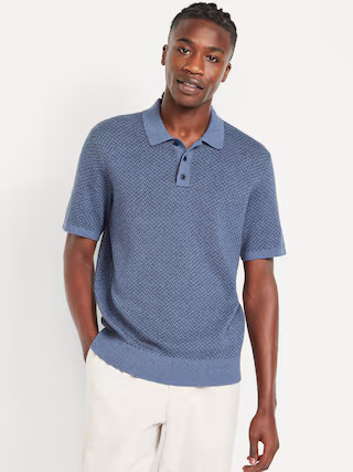 Short-Sleeve Herringbone Polo | Old Navy (US)