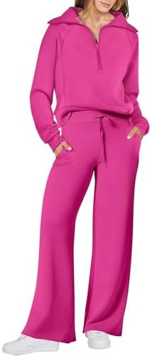 ANRABESS Women 2 Piece Outfits 2025 Fall Fashion Airport Wide Leg Pants Lounge Set Leisure Travel... | Amazon (US)