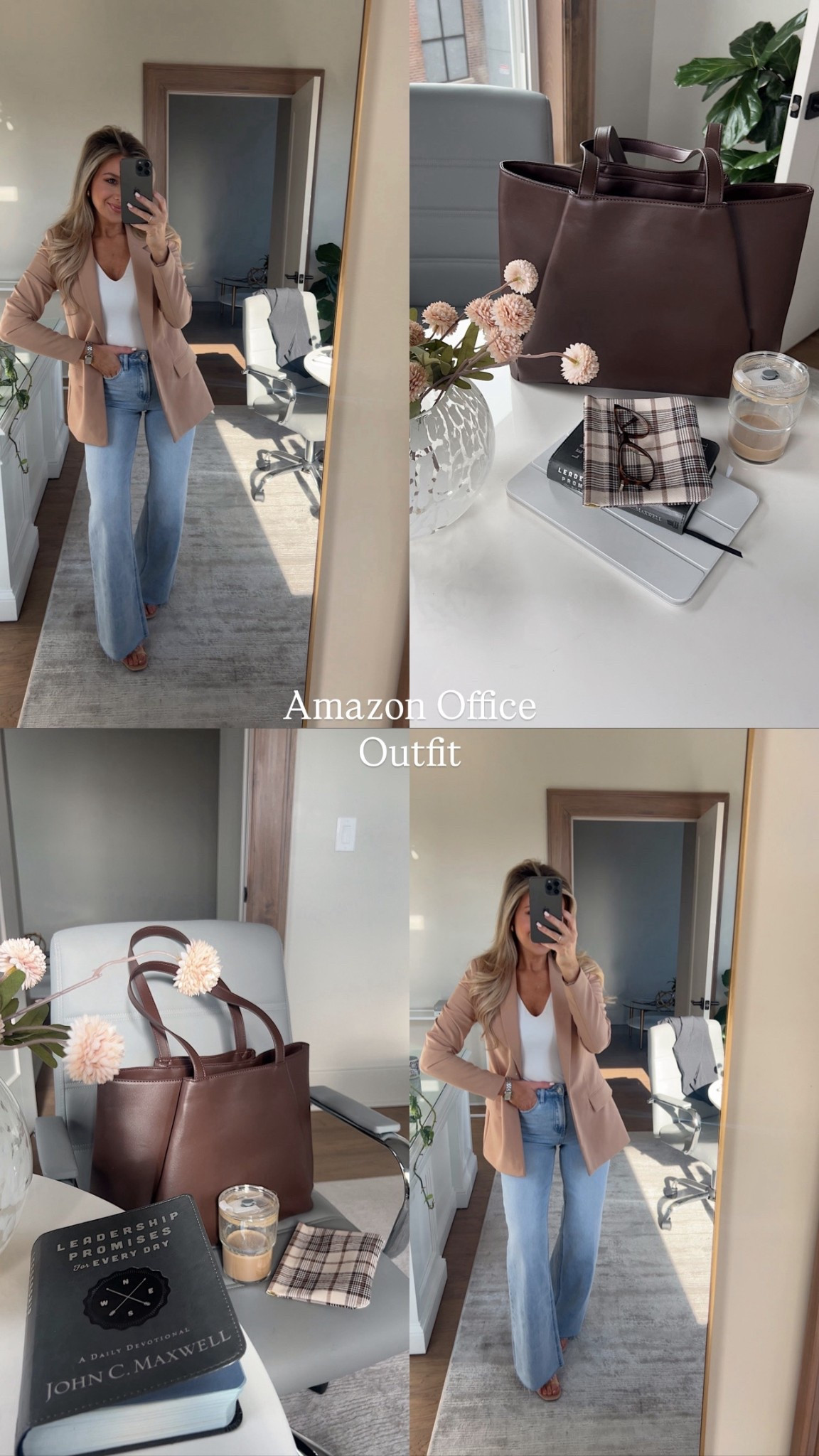 Loving this business casual outfit with jeans that will take from season to season! Perfect for a Jean day at the office! This blazer is a go to staple of mine. I also can’t believe how well these jeans fit and they’re buttery soft! Wearing XXS in blazer and 0 in jeans! 

#LTKWorkwear #LTKFindsUnder50