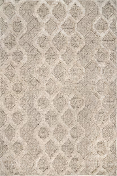 Beige Hallie Honeycomb Diamond Area Rug | Rugs USA