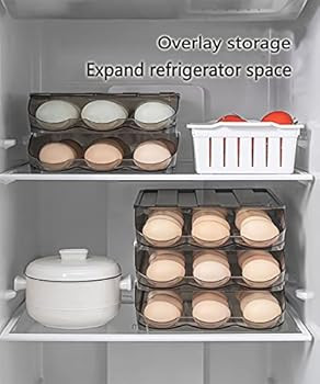 Bobby Lis Automatic Rolling Egg Box, Slide Design for Easy Egg Retrieval, Large Capacity Egg Hold... | Amazon (US)