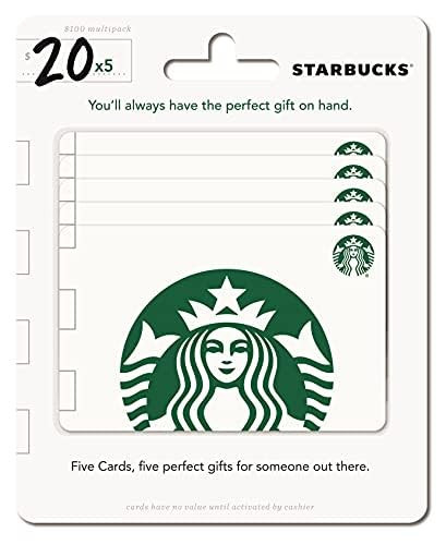 Starbucks Physical Gift Cards (Multipack of 5 x $20) - $100 | Amazon (US)