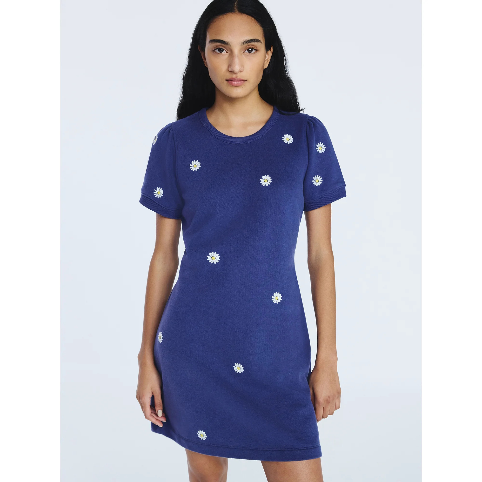 Free Assembly Women’s and Women's Plus Embroidered Mini Dress with Puff Sleeves, Sizes XS-4X | Walmart (US)