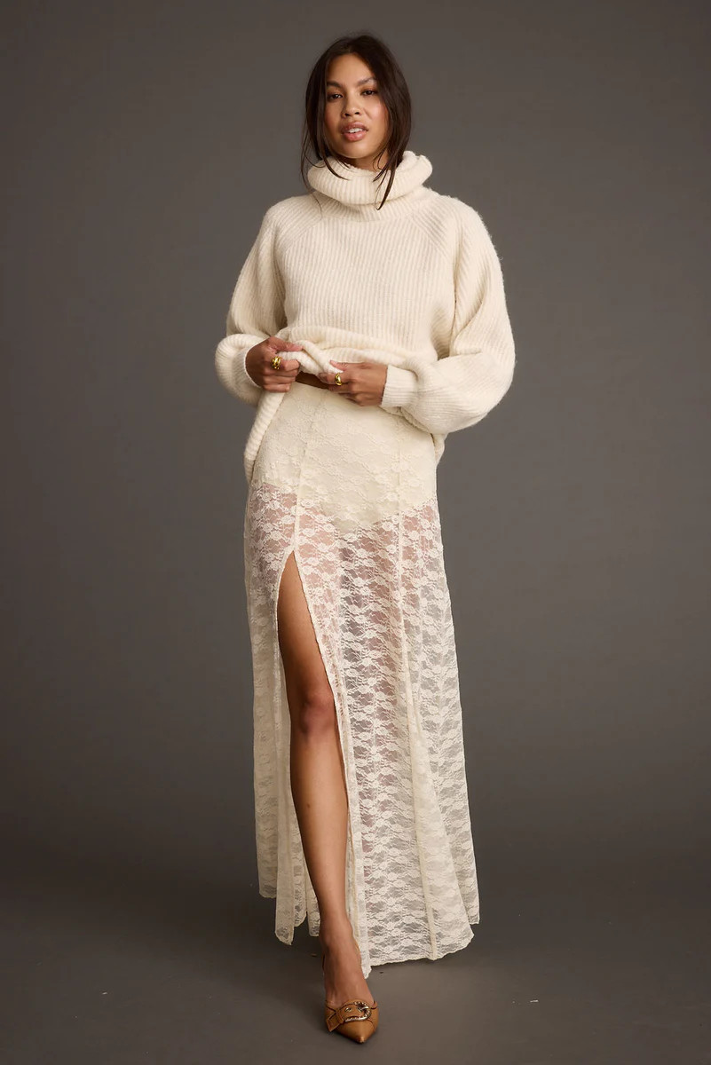Odessa White Lace Maxi Skirt | 12th Tribe