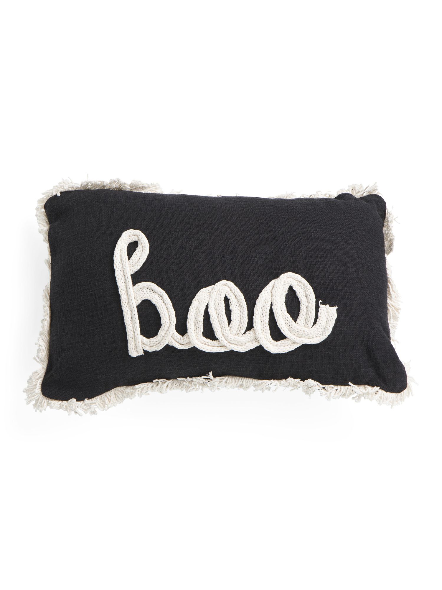 16x26 Textured Yarn Boo Pillow With Fringe | TJ Maxx