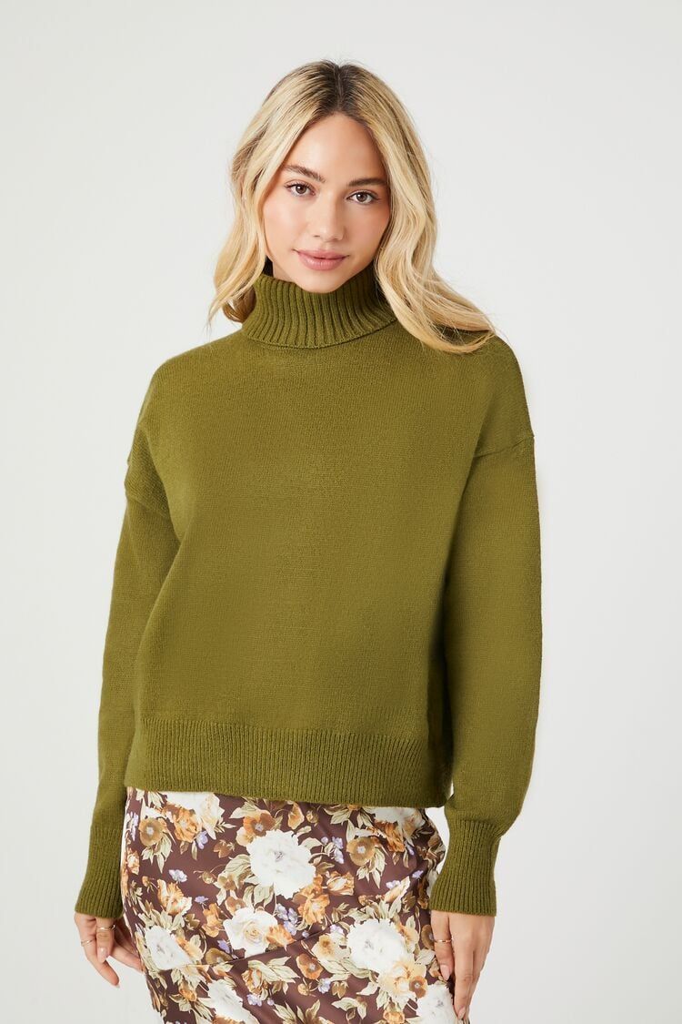 Turtleneck Split-Hem Sweater | Forever 21