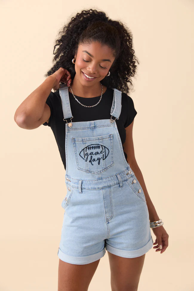 Lucy Gameday Denim Overalls | Pink Lily