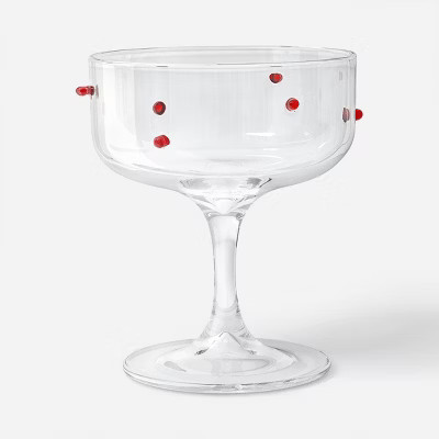 8.5 fl oz Coupe Glass Clear with Red Dots - Threshold™ | Target