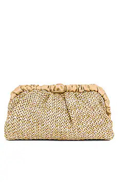 olga berg Amalia Pleated Woven Clutch in Natural from Revolve.com | Revolve Clothing (Global)