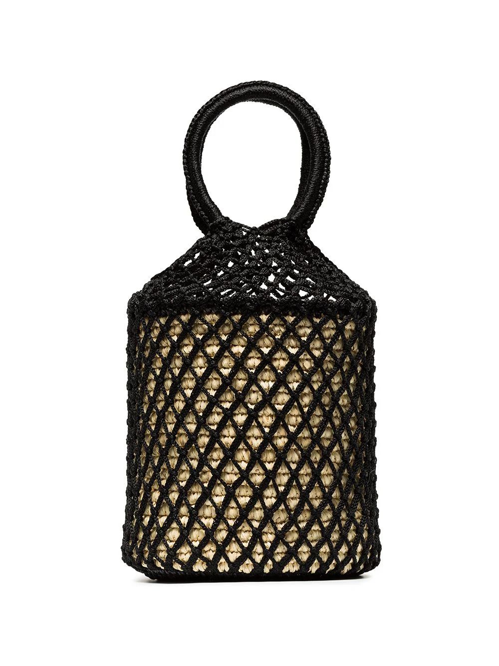 Sensi Studio Black straw and net bucket bag | FarFetch Global