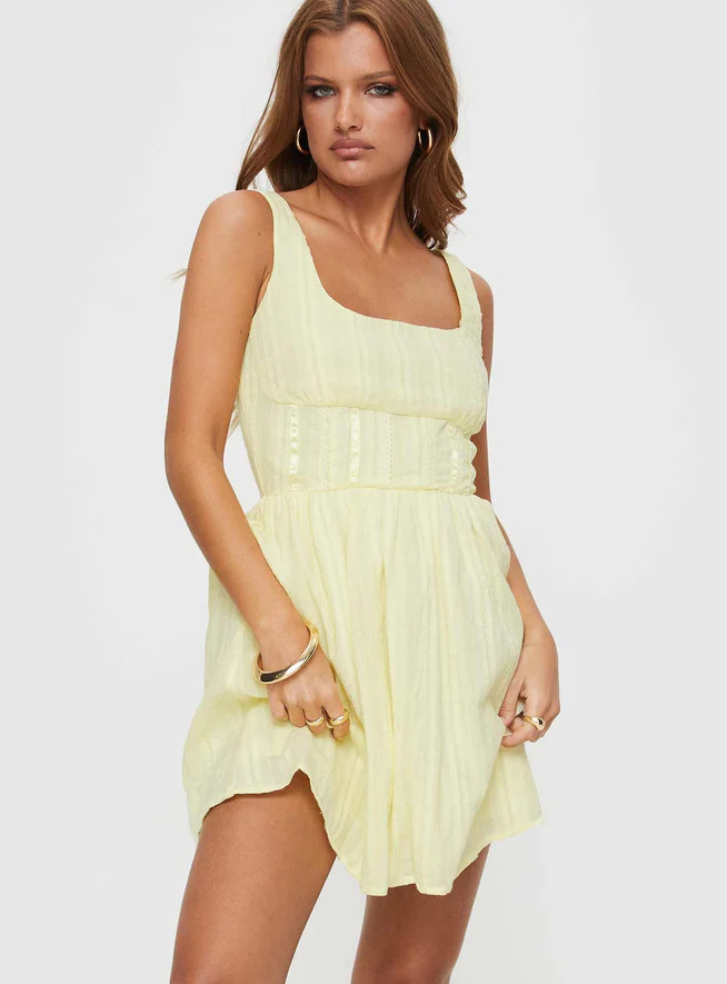 Lorinda Mini Dress Yellow | Princess Polly US