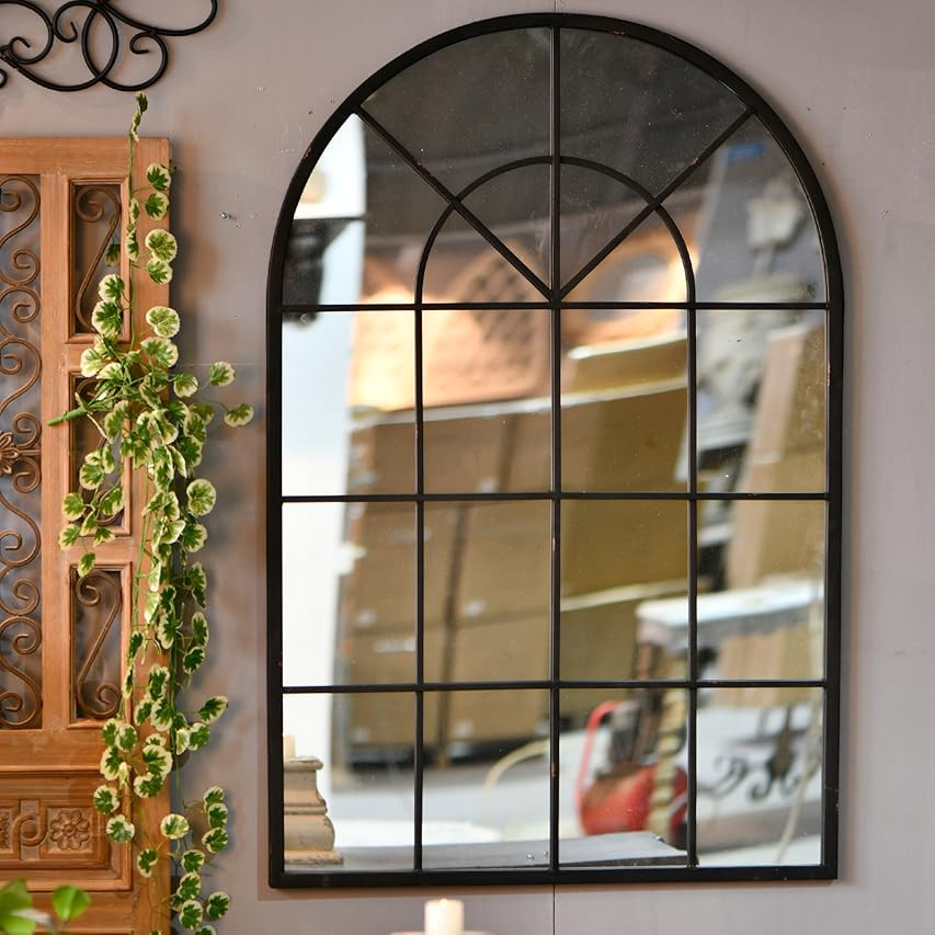 Wall Mirror Window Decorative Mirrors Arched Farmhouse for Living Room Bedroom Entryway Bathroom Van | Amazon (US)