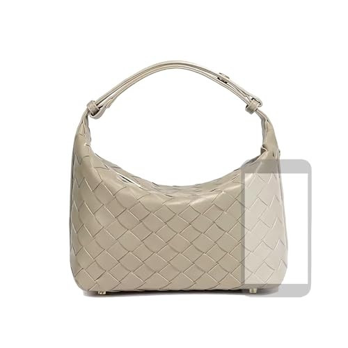 Woven Purse for Women, Braided Vegan Leather Woven Bag, Slouchy Mini Hobo Tote Purses, Small Top-Handle Shoulder Handbag (Sandy) | Amazon (US)
