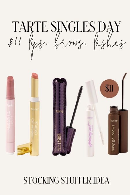 TARTE singles day!! $11 lips, lashes, brows! These make great stocking stuffers and you can’t beat the price 

#LTKbeauty #LTKsalealert #LTKHoliday