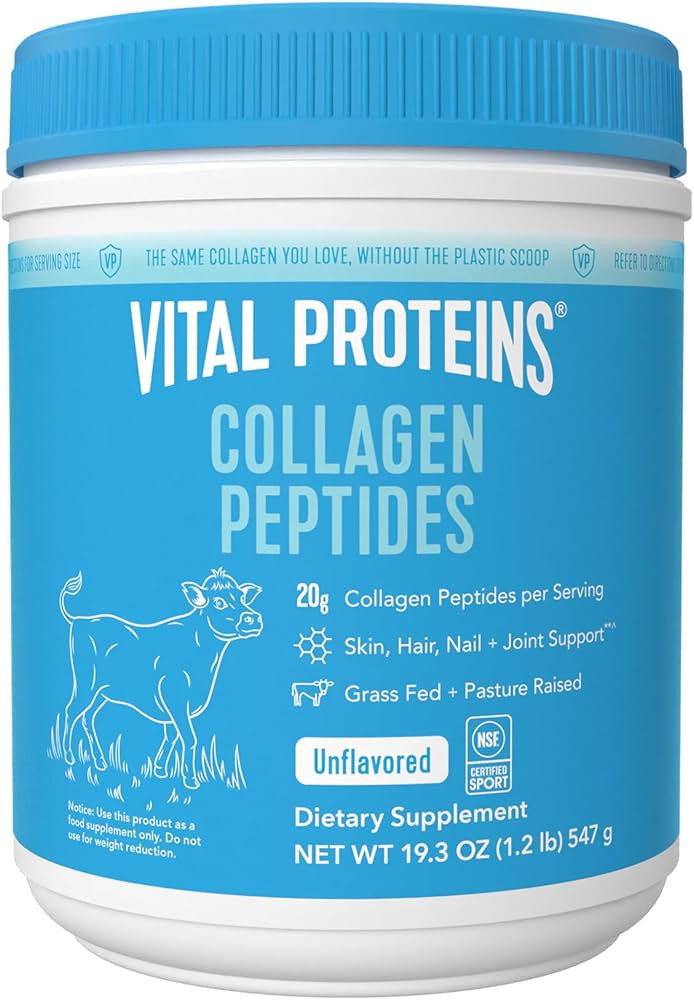 Vital Proteins Collagen Peptides Powder, Promotes Hair, Nail, Skin, Bone and Joint Health, Zero S... | Amazon (US)