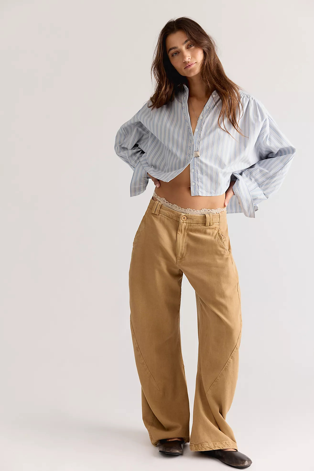 Spotlight Washed Barrel Chino Trousers | Free People (Global - UK&FR Excluded)