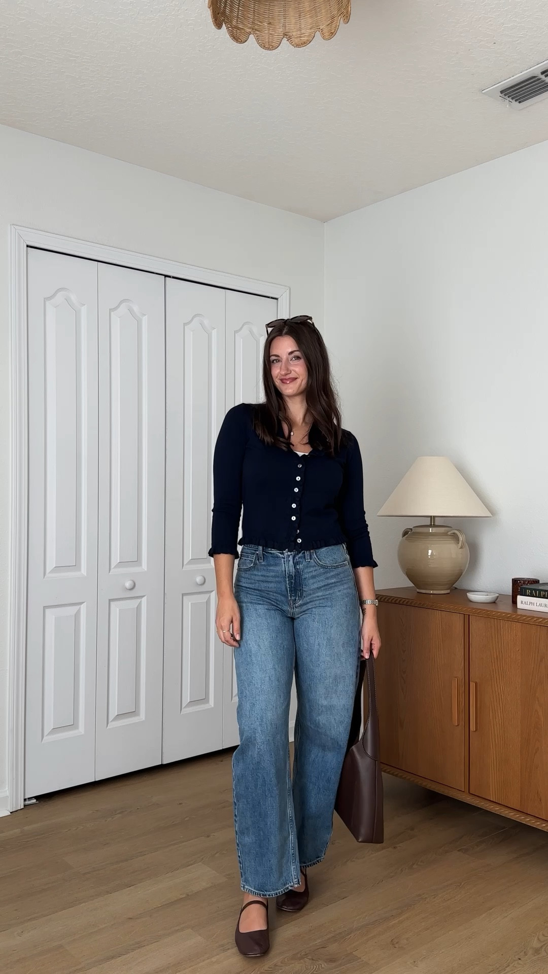 Casual fall outfit! Wearing 26 jeans (40% off + extra 20% off code: YOURS) and small cardigan (linked some similar) and flats run tts. 

#LTKStyleTip #LTKSeasonal #LTKSaleAlert