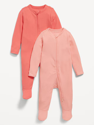 2-Way-Zip Sleep &amp; Play Footed One-Piece 2-Pack for Baby | Old Navy (US)