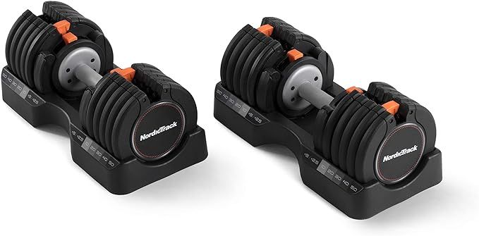 NordicTrack 55 lb Select-a-Weight Dumbbell Pair, Black | Amazon (US)