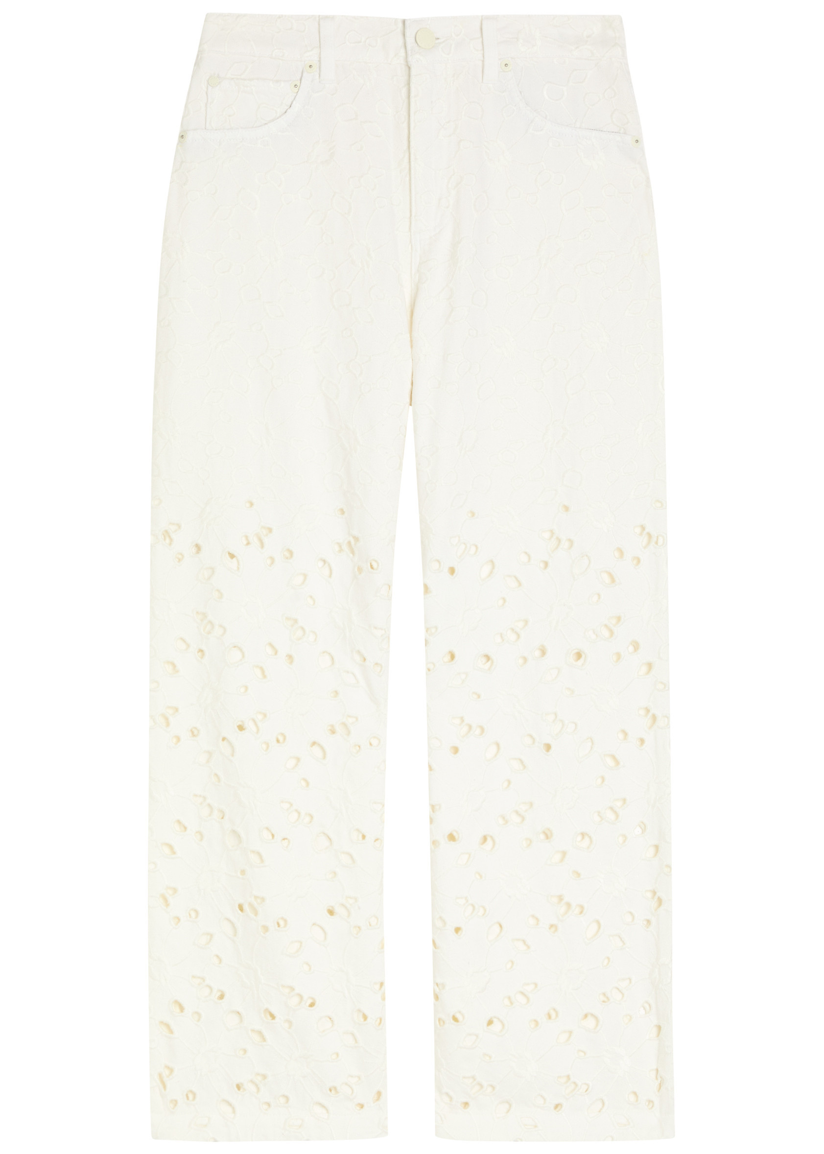 Chic cutwork embroidered wide-leg jeans | Harvey Nichols