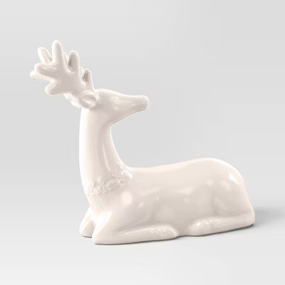 Ceramic Sitting Deer White Christmas - Threshold™ | Target